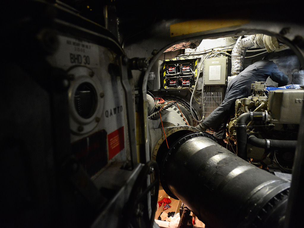 Bob Meinhardt works in the engine room